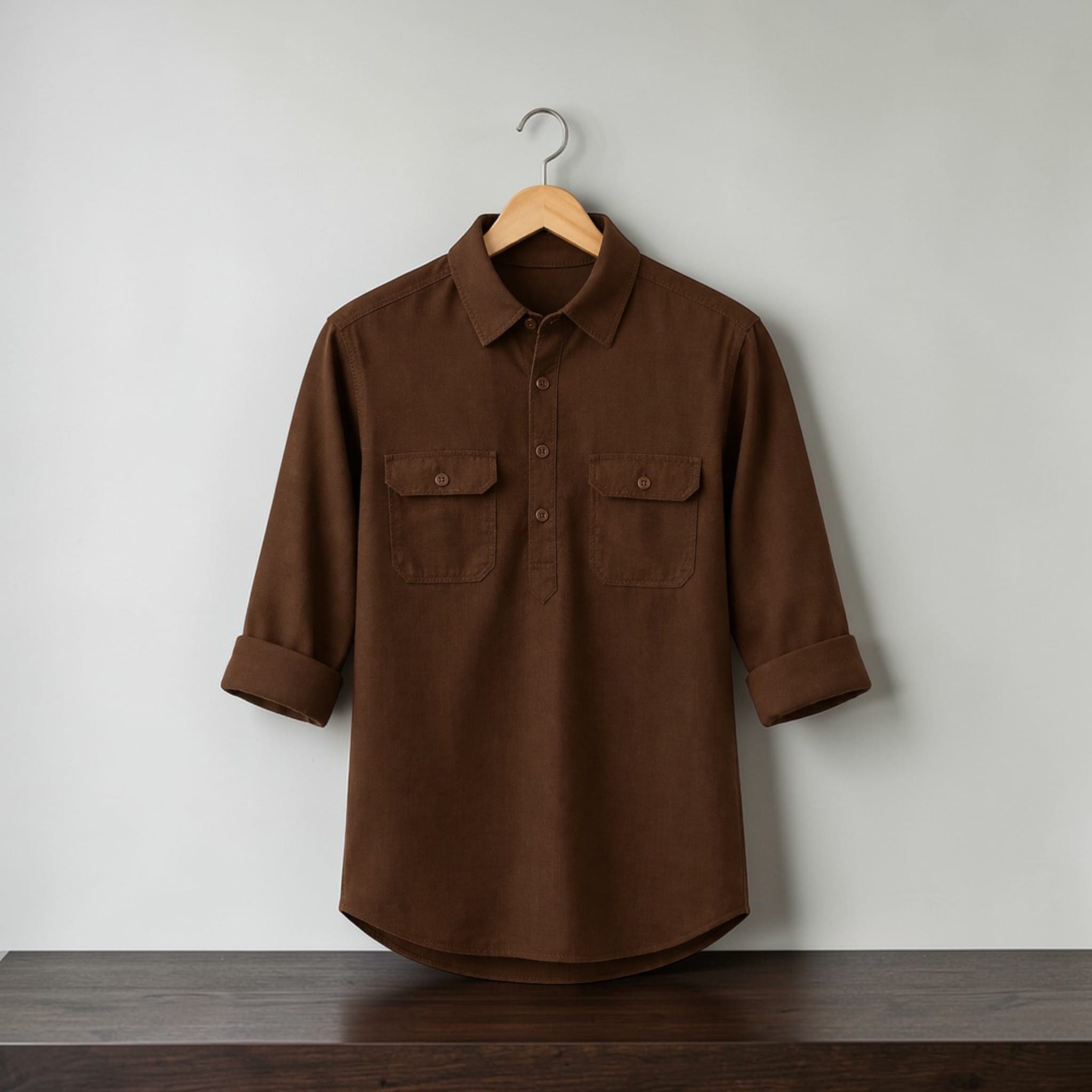 Chochalate.jpg Men's Chocolate Brown Cotton Katua - Image 1