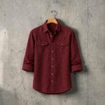 Men's Maroon Oxford Cotton Casual Shirt