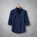 Men's Navy Blue Oxford Cotton Casual Shirt