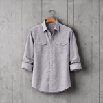 Men's Light Grey Oxford Cotton Casual Shirt