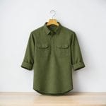 Men's Olive Green Cotton Katua