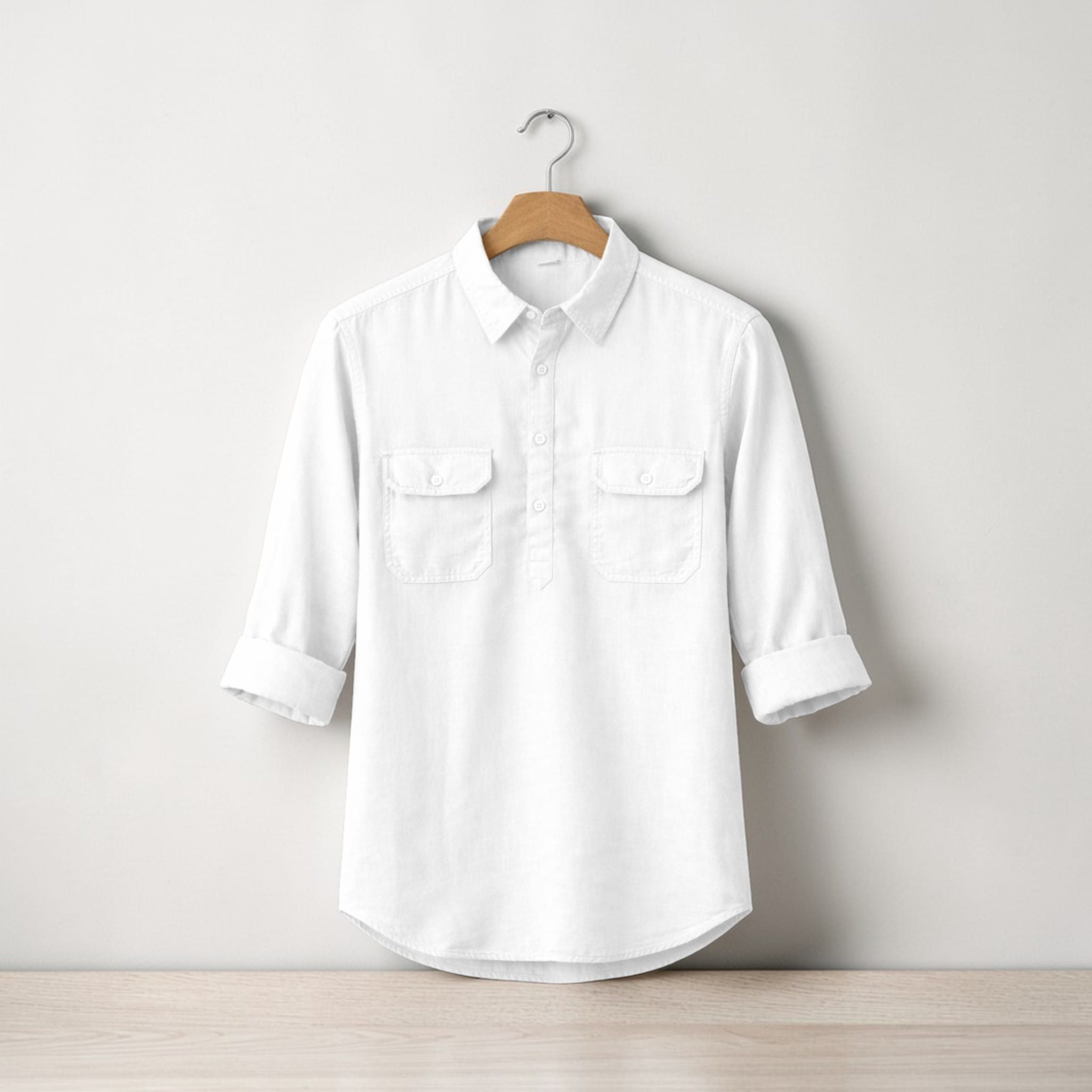 white.jpg Men's White Cotton Katua - Image 1