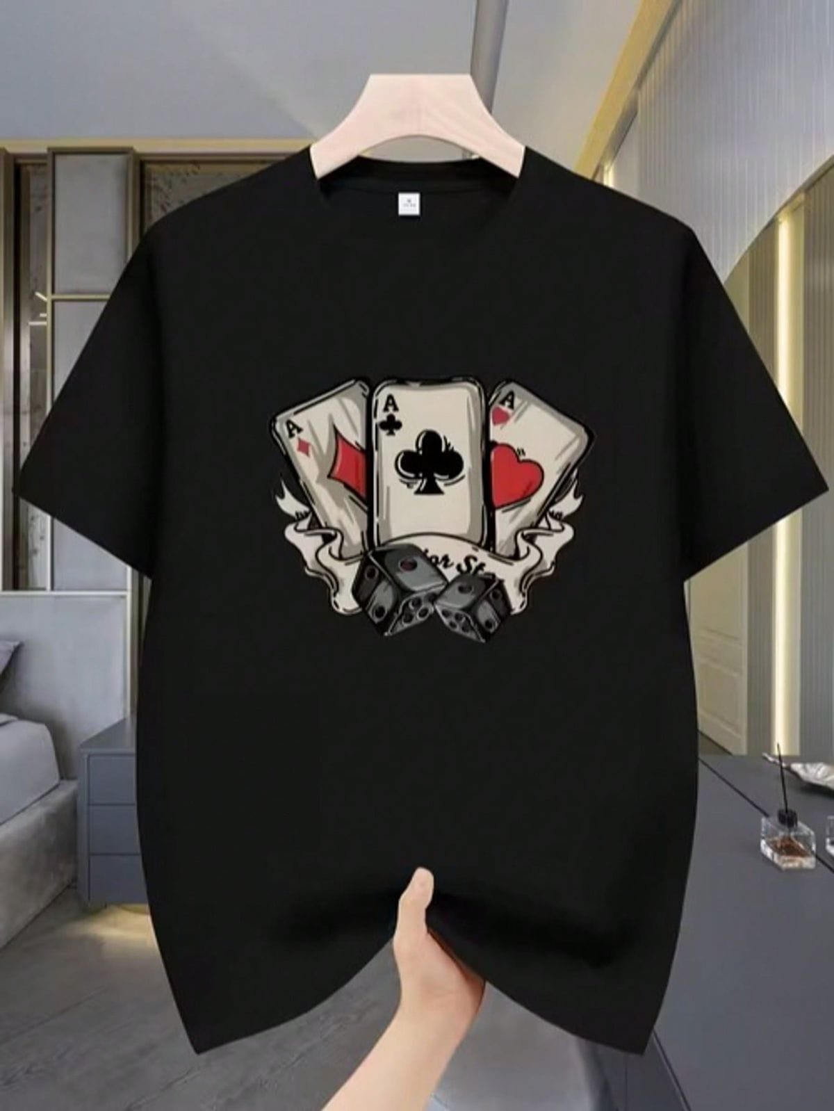 2a73882da55771838dabd4618317f15a Black Playing Cards Graphic T-Shirt – Stylish Casual Tee - Image 1