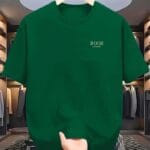 Minimalist BOOS NYKBOOS Logo Oversized Dark Green T-Shirt