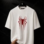 Red Spider Logo Oversized White T-Shirt
