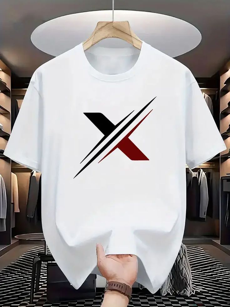 46474695bab762ff6091988771ee1241 Minimalist Abstract "X" Slash Logo Oversized White T-Shirt - Image 1