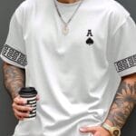 "Jesus" Cross Vertical Typographic Oversized Black T-Shirt