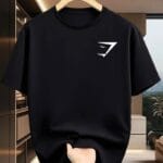 Minimalist Shark Jaw Logo Oversized Black T-Shirt