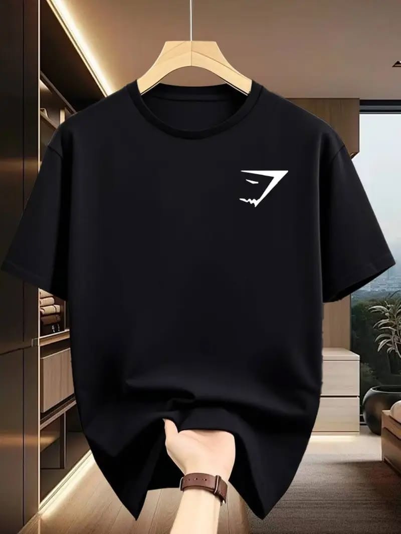 74c1b5eff879e02633da68d331e40440 (1) Minimalist Shark Jaw Logo Oversized Black T-Shirt - Image 1
