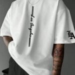 Men's White Oversized Los Angeles Graphic T-Shirt