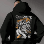 "One Piece Gear 5" Anime Graphic Oversized Black Hoodie