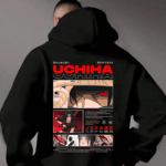 "Itachi Uchiha" Anime Graphic & Clan Crest Oversized Black Hoodie