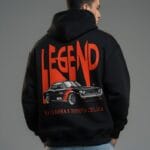 "Toyota Celica Legend" JDM Car Graphic Oversized Black Hoodie