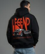 "Toyota Celica Legend" JDM Car Graphic Oversized Black Hoodie