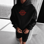 "AC/DC Hells Bells" Rock Band Graphic Oversized Black Hoodie - Image 2