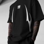 Black 99 Flame Graphic Oversized T-Shirt for Men