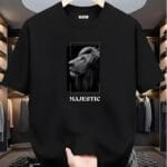 Majestic Lion Portrait Graphic Oversized Black T-Shirt